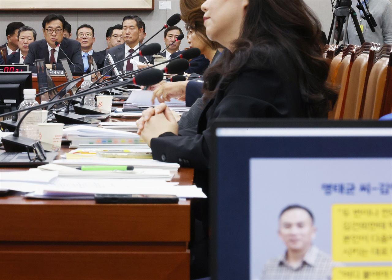  1일 국회에서 열린 운영위원회의 대통령비서실과 국가안보실, 대통령 경호처 대상 국정감사에서 정진석 비서실장이 의원 질의에 답하고 있다. 2024.11.1