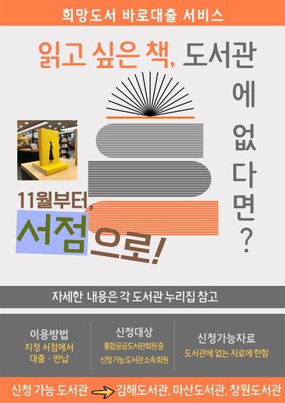  창원?마산?김해도서관에서 ‘희망 도서 바로 대출 서비스’시범 운영