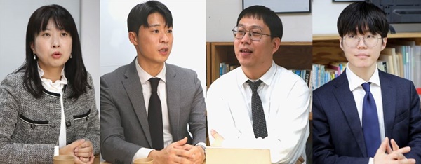  인터뷰 중인 뉴스토마토 김진양·박현광·한동인·유지웅 기자(왼쪽부터)