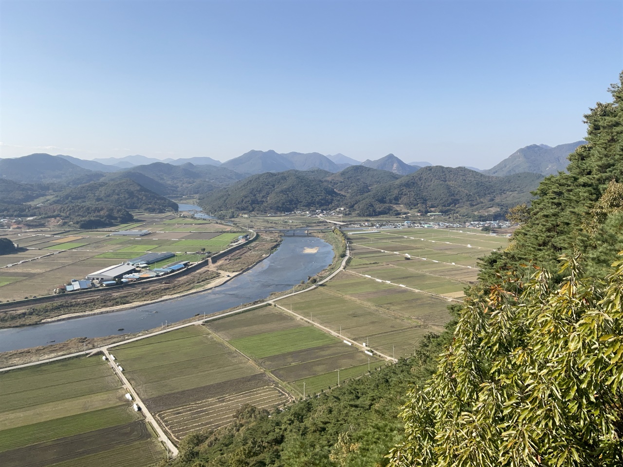  채계산 출렁다리 순창 적성강 일대 풍경