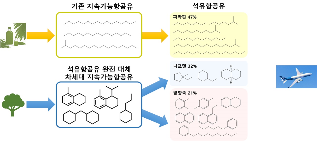 나무, 풀로부터 차세대 지속가능 바이오항공유 생산 기존의 지속가능한 바이오항공유가 석유 항공유의 일부 성분만을 생산할 수 있는데 비해, 이번 연구에서 생산되는 바이오항공유는 석유 항공유 전성분을 생산하는데 기여할 수 있다.