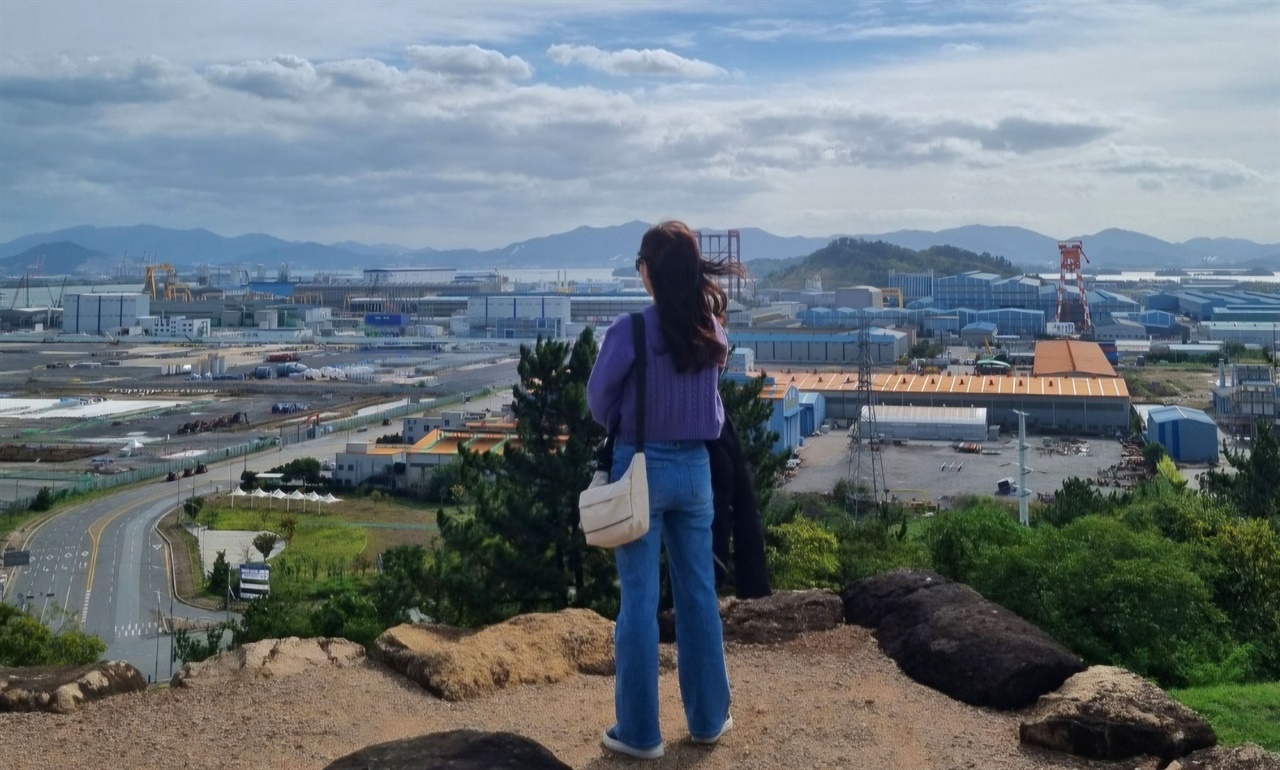  순천왜성에서 내려다 본 풍경. 광양만과 율촌산단이 한눈에 들어온다. 매립되기 전엔 모두 바다였다.