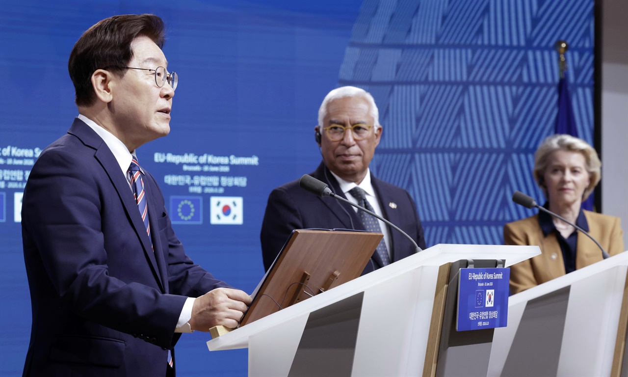 이 대통령-EU 정상 "북한의 러시아 군사지원 규탄, 핵보유국 인정 절대 안 돼"