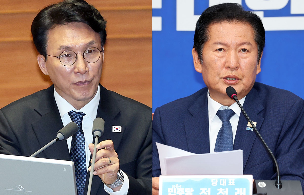 김민석 34.8%-정청래<br> 20.3%... 양자대결, <br>김 58.7%-정 26.4%